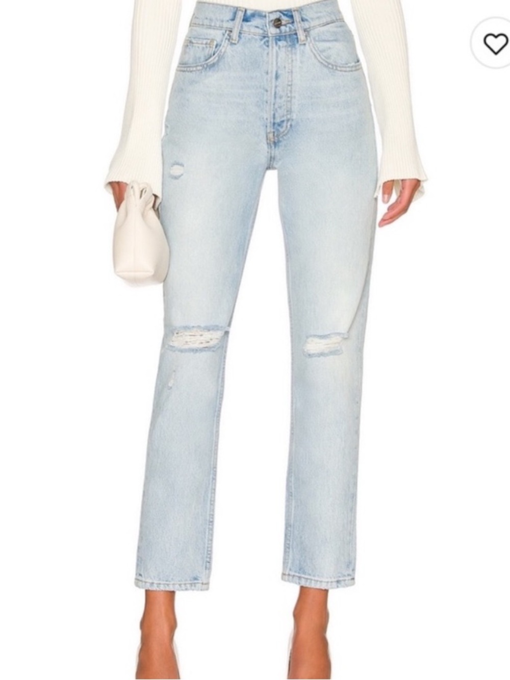 Anine Bing Sonya Distressed High Rise Ankle Slim Classic Jeans 24